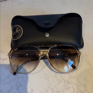 Ray-Ban Gold and Brown Sunglasses